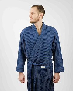 Халат мужской Чистопар р. 2XL-3XL (52-54), цвет синий графит