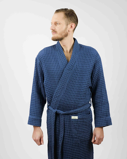 Халат мужской Чистопар р. 2XL-3XL (52-54), цвет синий графит