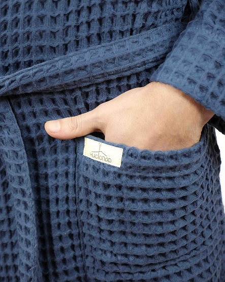 Халат мужской Чистопар р. 2XL-3XL (52-54), цвет синий графит