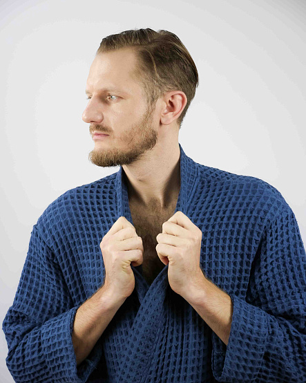Халат мужской Чистопар р. 2XL-3XL (52-54), цвет синий графит