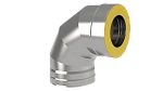 Сэндвич-отвод 90*, ф 120х200, AISI 439/439, 1,0мм/0,5мм, (К), удл=60мм