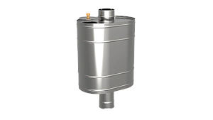Бак на трубе для печи, 60л, ф 115, AISI 439/0,8мм, (штуцер 3/4")