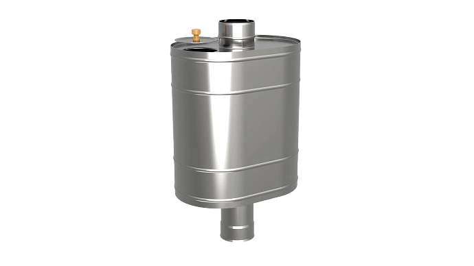 Бак на трубе для печи, 60л, ф 115, AISI 439/0,8мм, (штуцер 3/4")