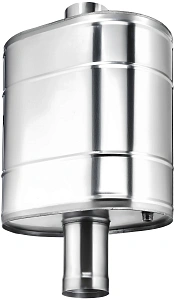 Бак на трубе для печи, 50л, ф 115, AISI 439/0,8мм, (штуцер 3/4")
