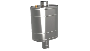 Бак на трубе для печи, 50л, ф 115, AISI 439/0,8мм, (штуцер 3/4")