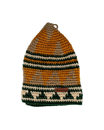 Шапка вязаная для бани Woodson Viking, орнамент, без косичек (жёлтый)