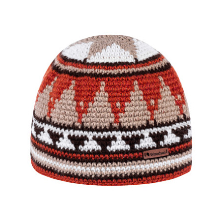 Шапка вязаная для бани Woodson Viking, орнамент, без косичек (коричневый)