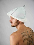 Шапка из натуральной овчины цвета белый