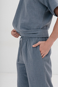 Брюки мужские, цвет серо-голубой, Крапива 100%, р-р XL-XXL