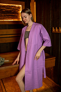 Халат вафельный женский Чистопар цвет сиреневый, р-р 58